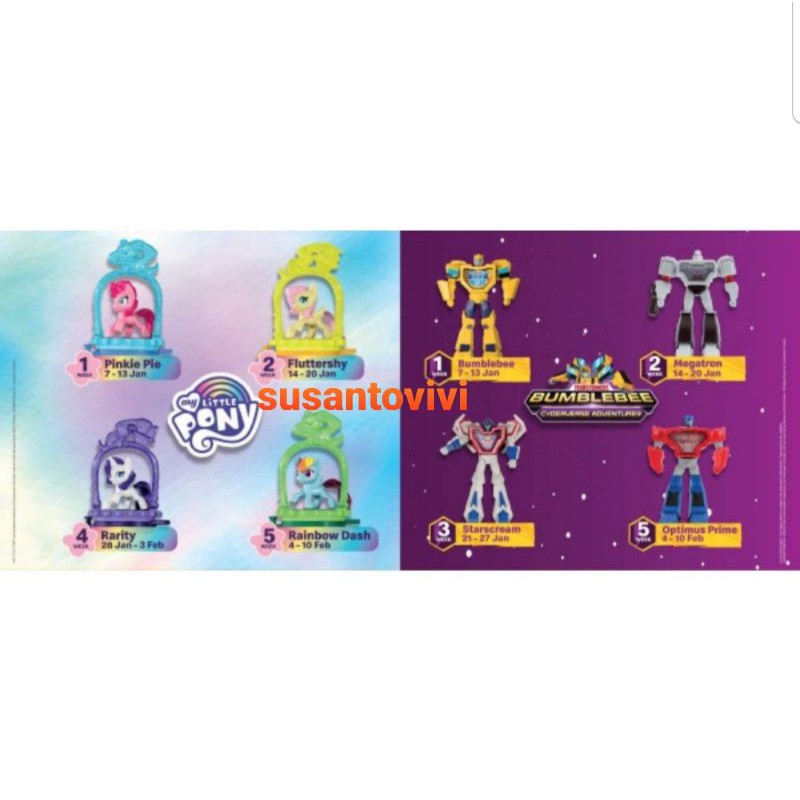 Happy Meal Mcd Mcdonald Transformer dan Little Pony Satuan