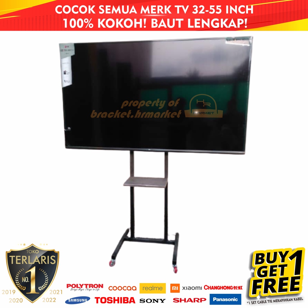 Bracket TV Standing 32 55 50 43 42 40 24 65 60 17 14 Inch Dijamin Cocok LED LCD Plasma 14 - 60 In Universal Breket TV Briket TV Braket TV Standing TV Stand TV Kaki TV Gantungan TV Tembok Tempelan TV Dinding HR1 Holo Roda