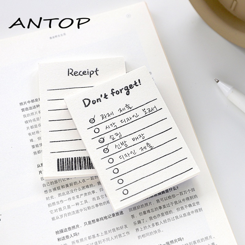 50 Sheets Dasar Memo Pad Waktu Kelola Catatan Tempel Diary ANTOP