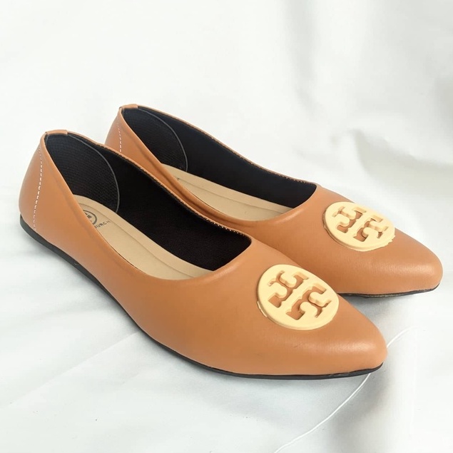 TORY BURCH - Flat Shoes Wanita Terbaru Include Box Tory Anti Slip Model Korea Sepatu Balet Kerja Casual - 9433