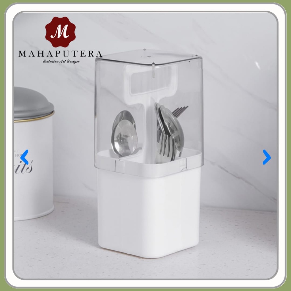 KRISCHEF TEMPAT PERALATAN MAKAN / TEMPAT SENDOK / UTENSIL HOLDER - PUTIH
