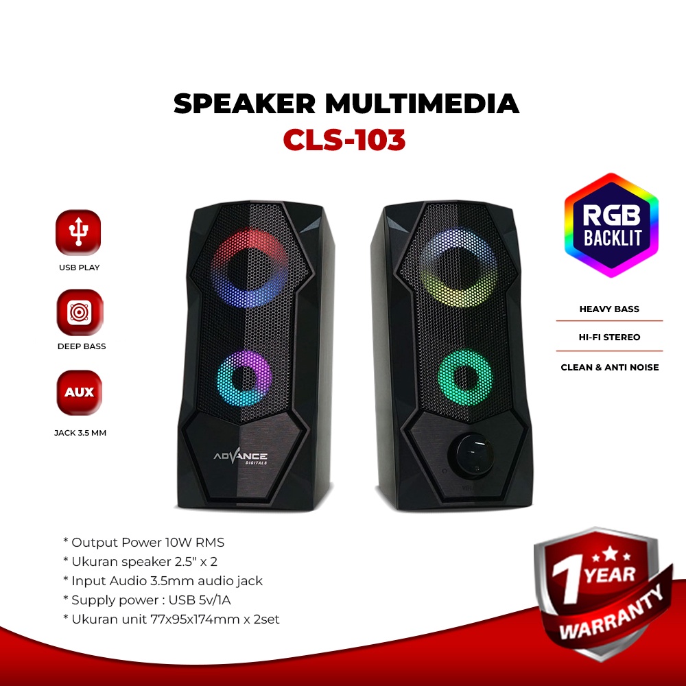 Advance Digitals Gaming Speaker CLS-103 RGB Gaming Speaker