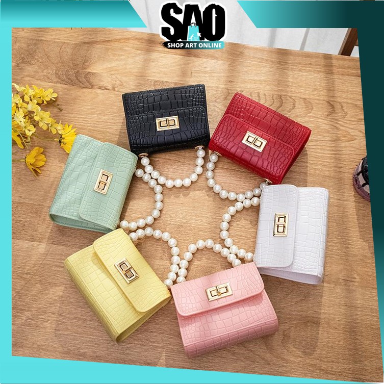 SAO - T5047 Tas Jelly Motif Kulit Buaya Mutiara Gaya Korea / Tas Selempang / Jellybag / Handbag