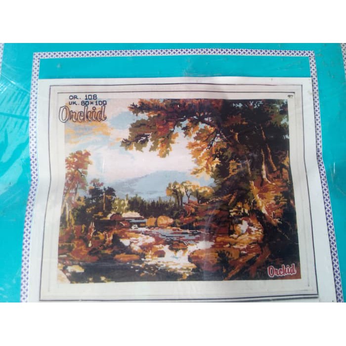 KRUISSTEEK KRISTIK ORCHID MOTIF PEMANDANGAN OR 108