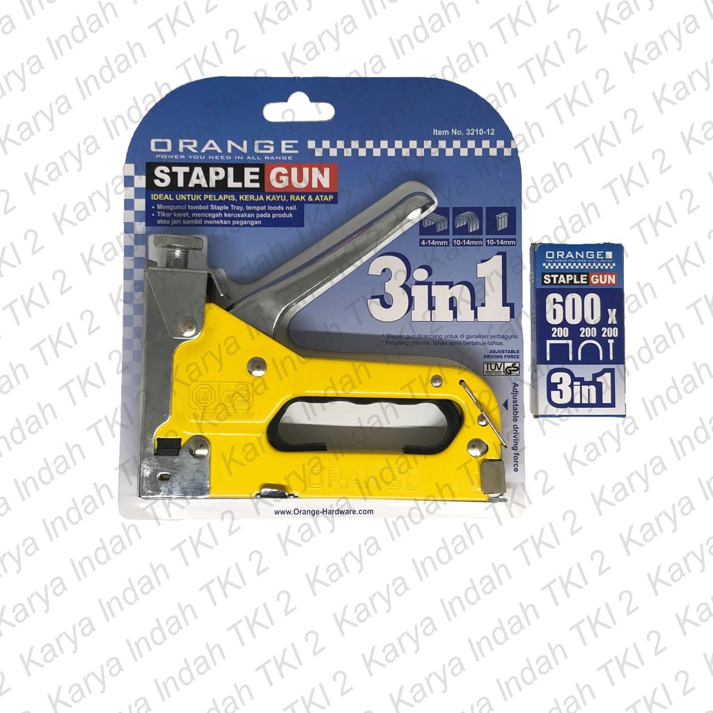 

Stapler Gun ORANGE 3 IN 1 Staples Tembak Ergonomic Jok Sofa GS German 1-14 mm
