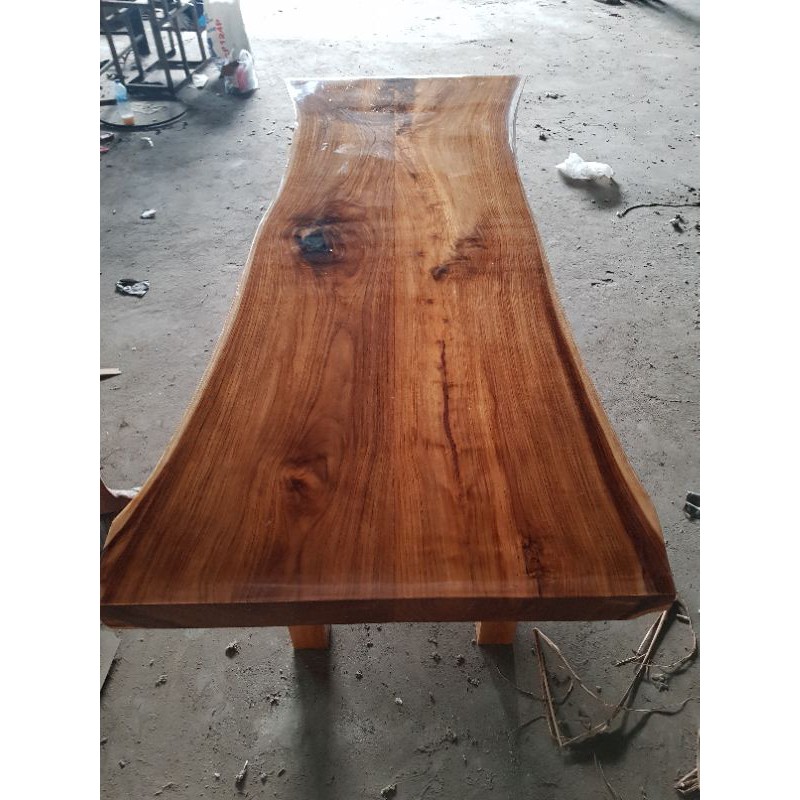 Meja Kayu Jati finishing Resin Epoxy