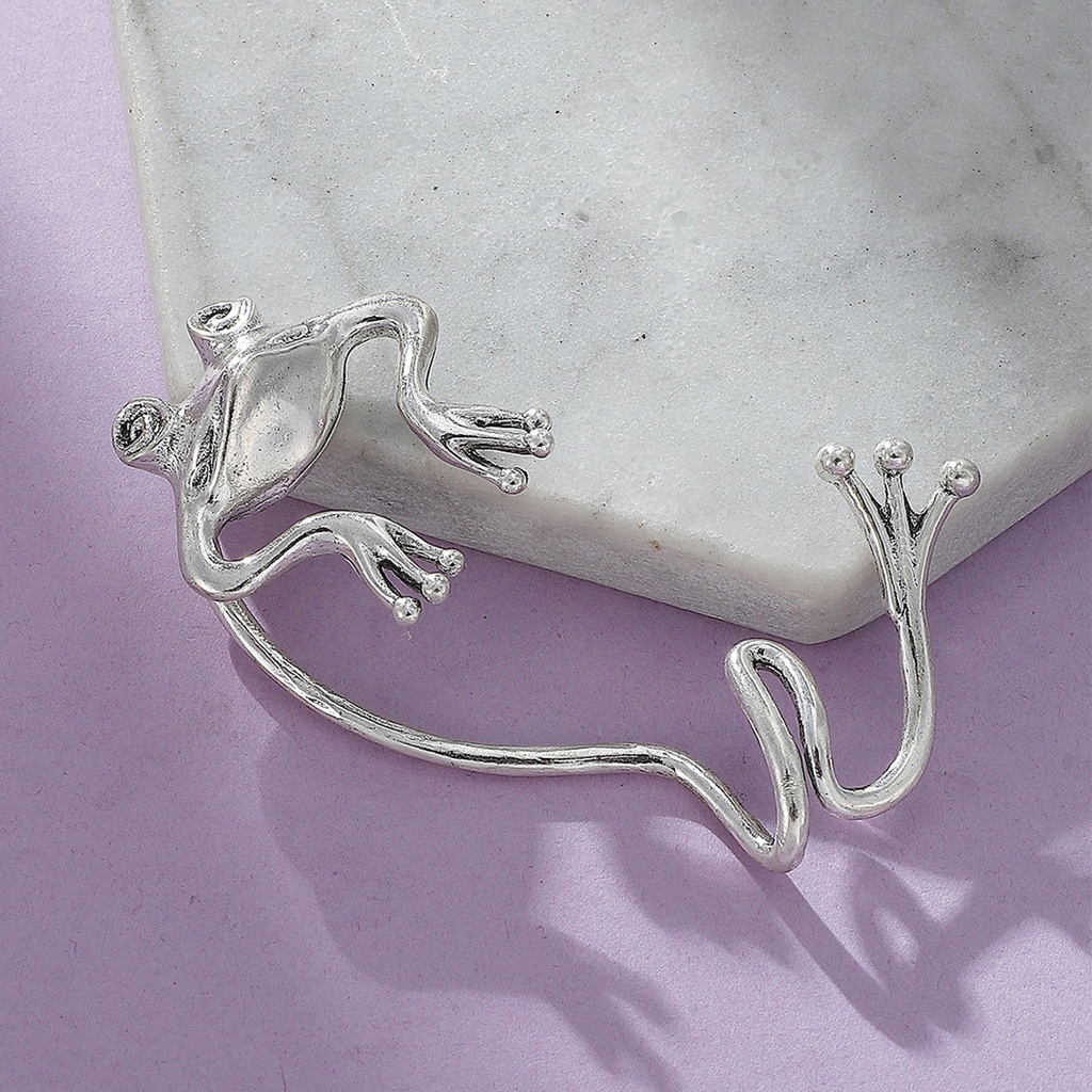 Hu Hu Hu Hu Hu Alat Bantu Pasang Kacamata♡ 1pc Anting Klip Bentuk Katak Bahan Alloy Gaya Vintage Untuk Pesta