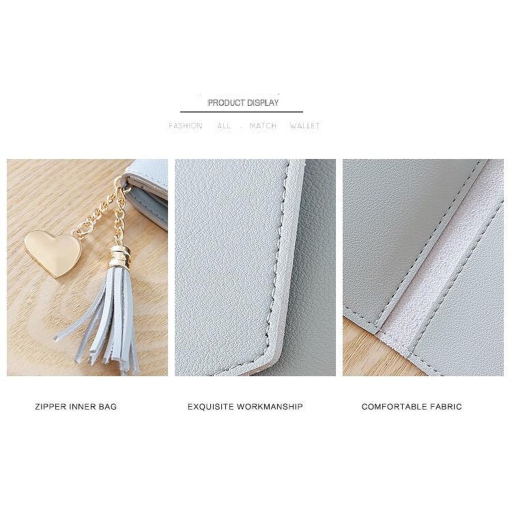 ⭐Gogoland⭐ WD008 Dompet Lipat Import Korea DL15 Rumbai Rumbai Dompet Murah-4
