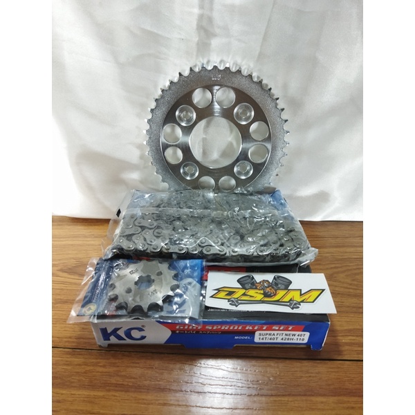 GEAR SET SUPRA FIT NEW 40T GIR PAKET FIT NEW KARISMA 14T-40T 428H-110L GIRSET KC