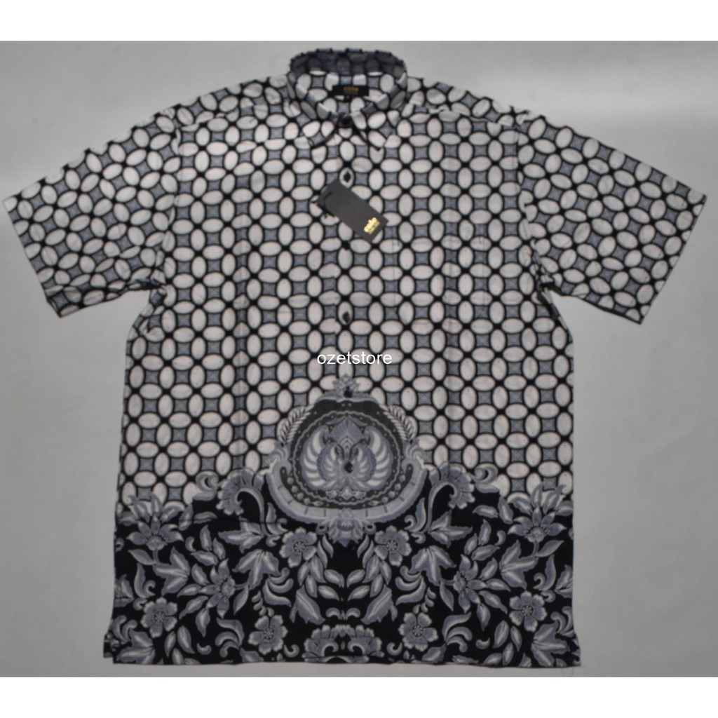 Kemeja Batik Pria COLE Formal Wear Lengan Pendek Hitam Motif BR62 ORIGINAL & REAL PICTURE