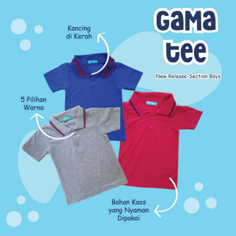 Kaos Polo Anak Unisex Merk Jump.inc - Gama Tee