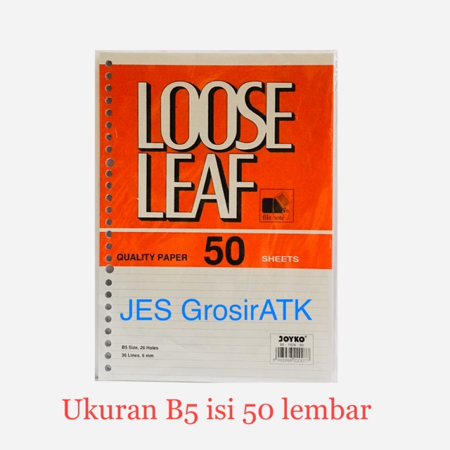 

Isi File Binder B5 - 50 lembar / Kertas File / Loose Leaf [pak]