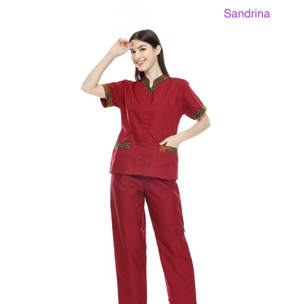 [Sandrina] Baju seragam suster/ seragam nanny/ seragam Baby sitter/ seragam klinik ( BATIK )