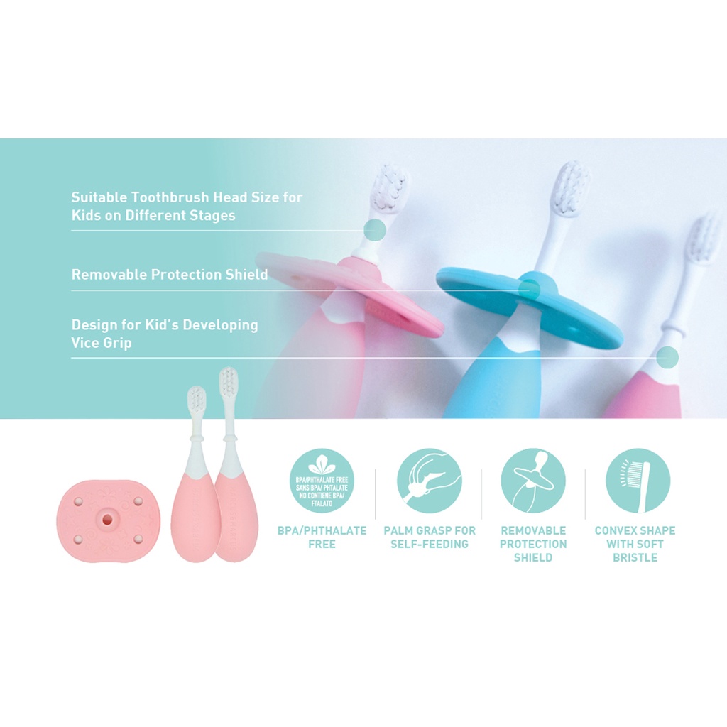 Sikat Gigi Anak Marcus and Marcus 3-stage Palm Grasp Toothbrush Set