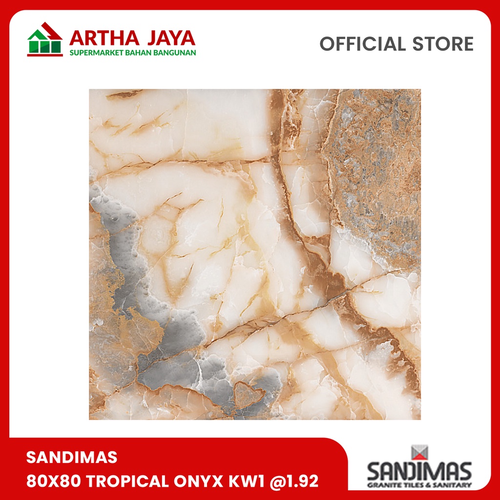 Sandimas Granit Ubin Lantai 80X80 Tropical Onyx KW1 @1.92m2