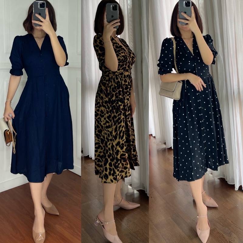 MAXI DRESS RAYON PREMIUM PAKAIAN WANITA BAJU KOREA DRESS KANCING FULL HIDUP