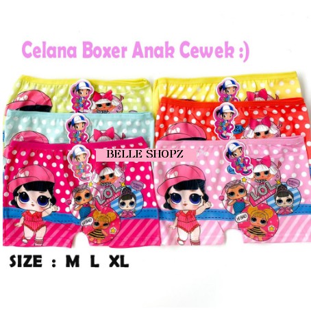 CD Boxer Anak Perempuan Happy Girl  / Boxer Anak / Boxer Karakter / Celana Boxer Anak