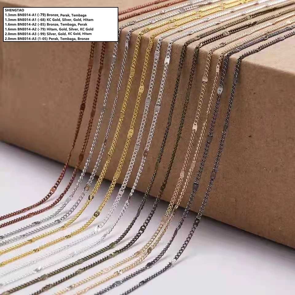 Rantai Miring Plat Kalung/Gelang Handmade, Harga/1meter