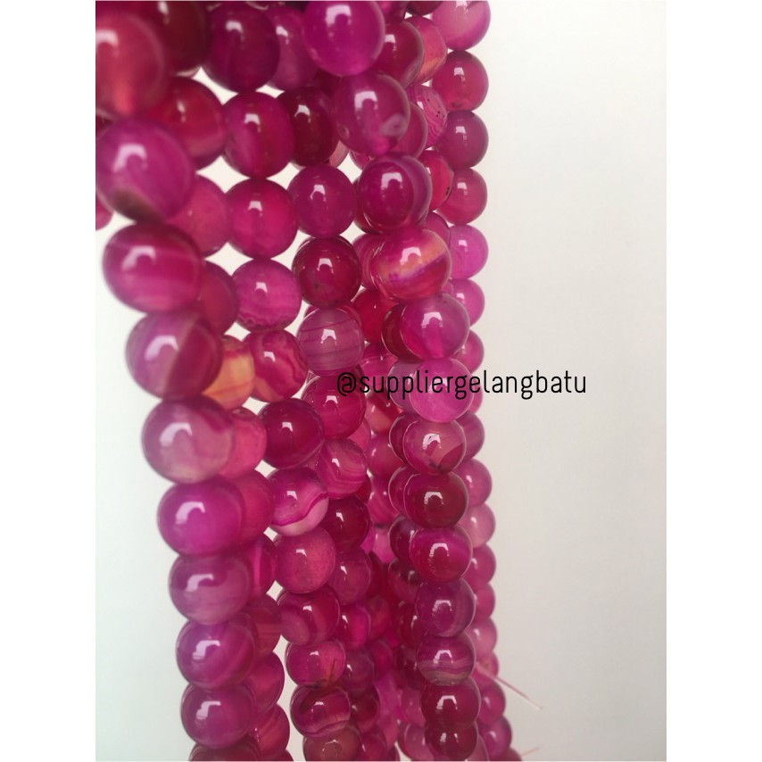 bahan batu 10mm Purple Agate glossy aksesoris korea gelang kalung batu fashionita pria wanita craft