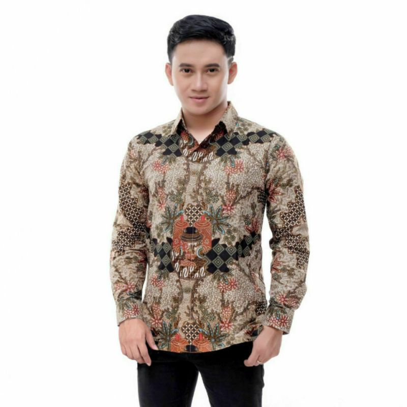 kemeja batik Motif toples/Botol Ready Sragaman M L XL XXL