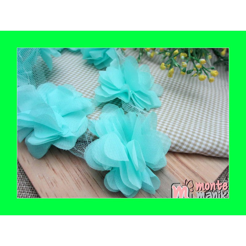 

Aplikasi Bunga Frill Hijau Tosca (APB-033) Crafts Etc
