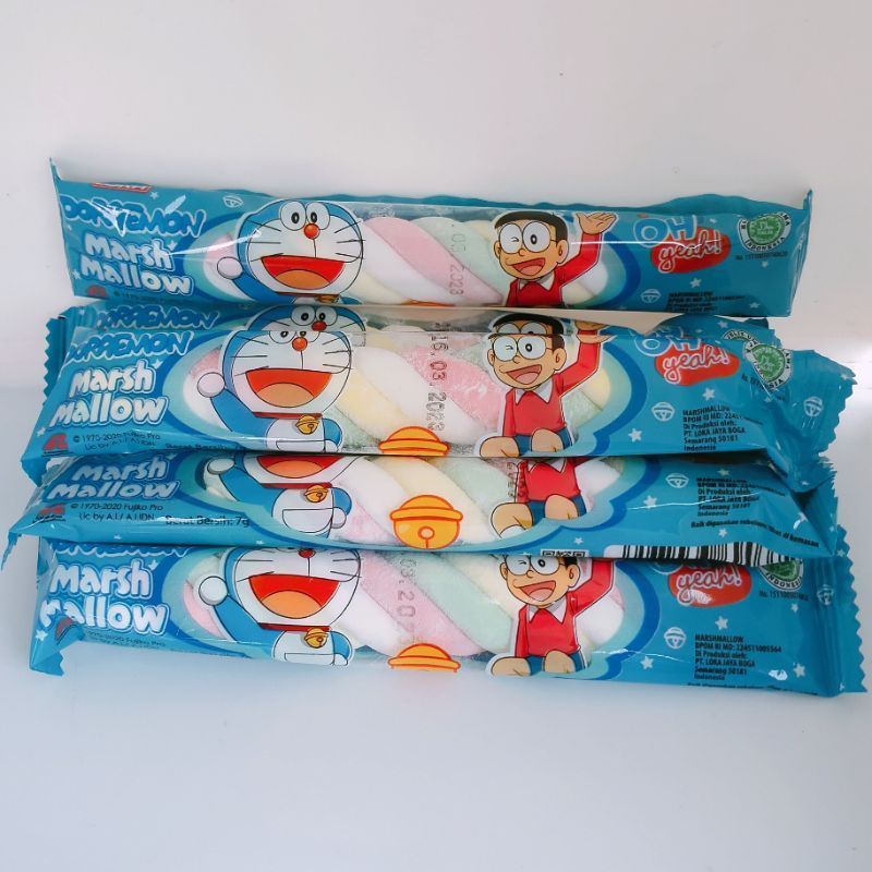 Marshmallow Kepang Stick Doraemon/Permen Marshmallow  per PACK