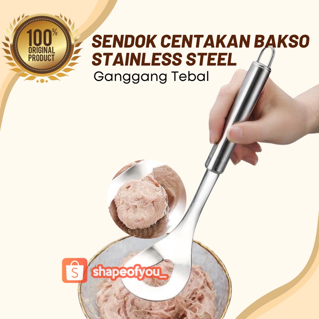 Alat Sendok Cetakan Bakso Bulat Manual Stainless Bahan Stainless Anti Lengket Sendok Pembuat bakso Stainless Meat Ball Maker