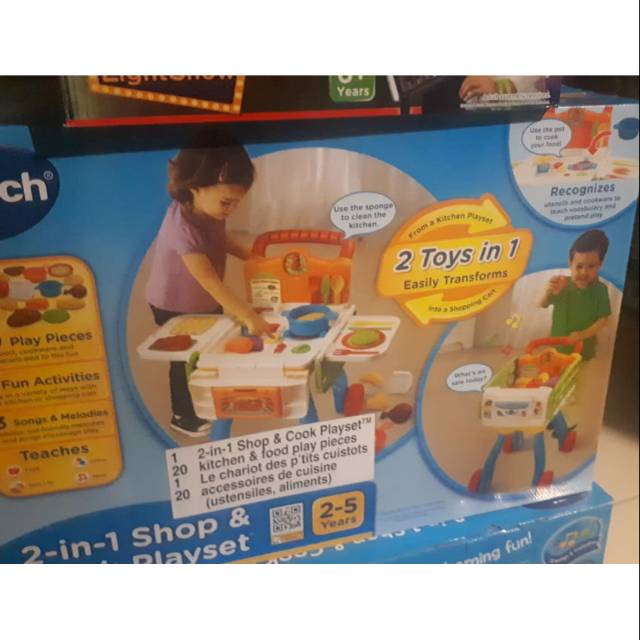Vtech 2in1 Shop and Cook Playset New Segel Original
