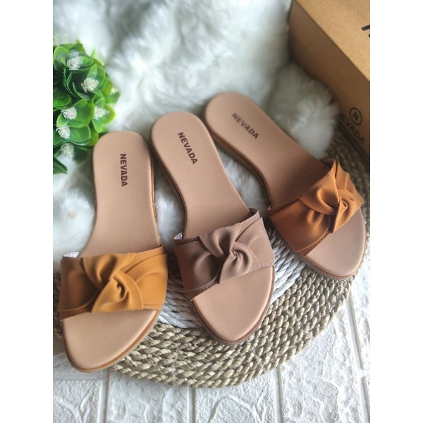 Sandal flat terkini slop SL.01/nevda wanita