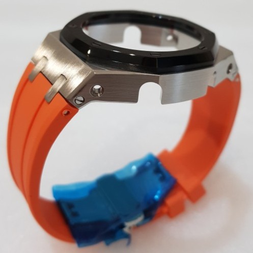 GSHOCK GA2100 CASE GEN 3RD ORANGE STRAP BEZEL SILVER PREMIUM CASIO OAK