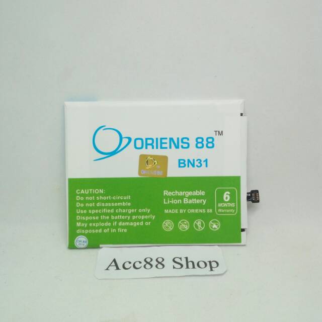 Baterai Batre Battery Double Power Xiaomi Redmi Note 5A Mi 5x BN31 OR88/ Oriens88