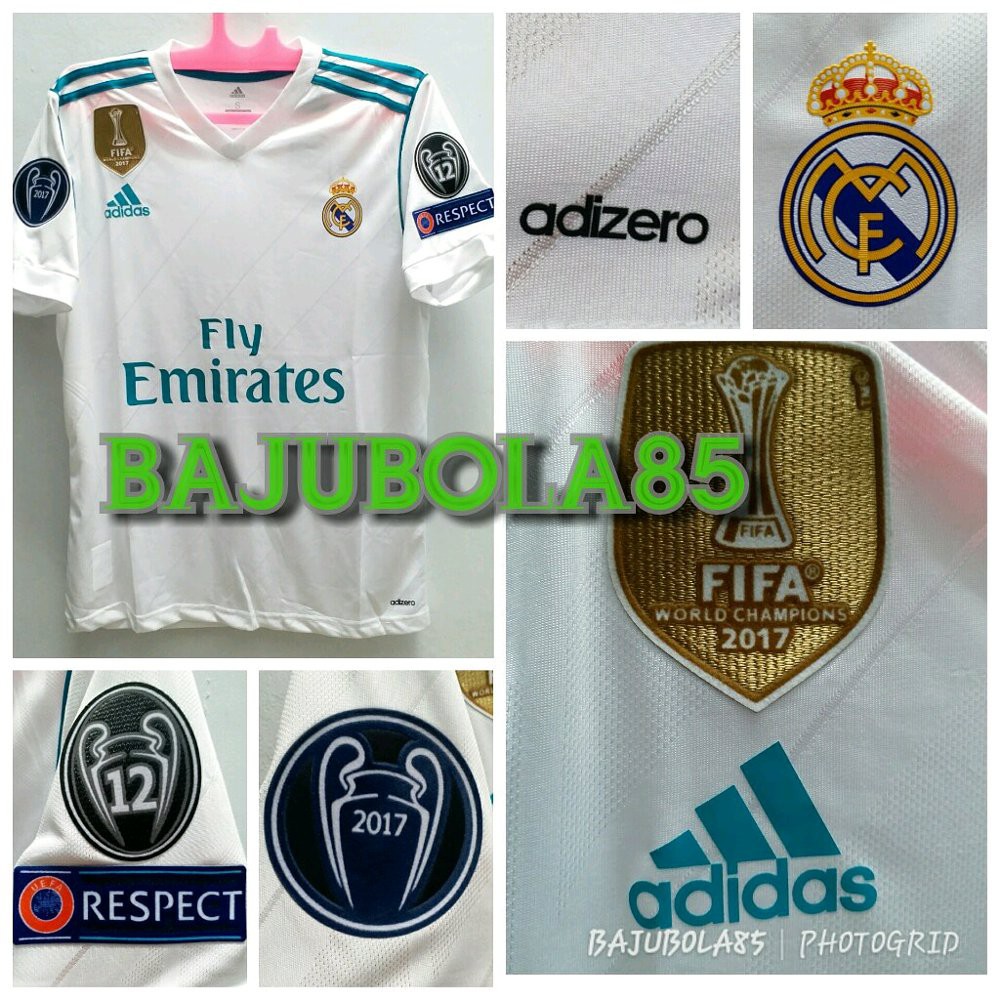 REAL MADRID HOME 2017 ADIZERO FULLPATCH UCL DAN FIFA 2017 Terlaris