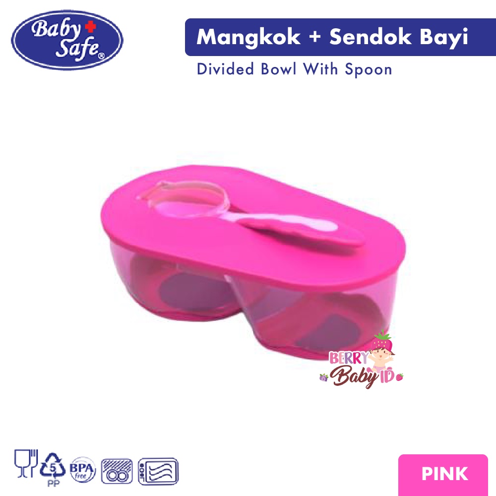 Baby Safe Devided Bowl With Spoon Set Mangkok dan Sendok Bayi AP010 BBS025 Berry Mart