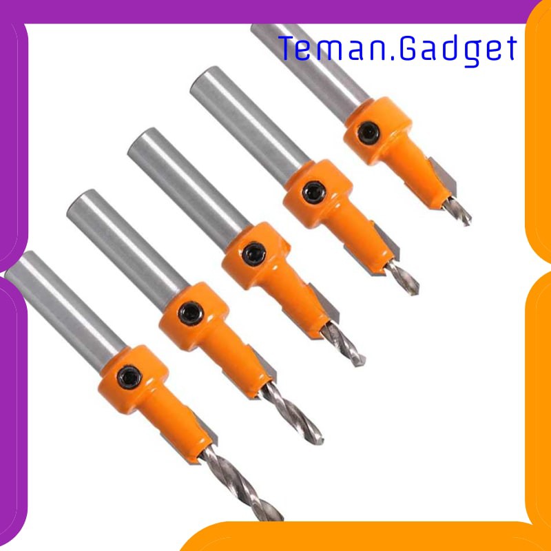 TG-DE478 JGZUI MATA BOR KAYU PELUBANG DRAT BAUT BIT ROUTER 8MM 5 PCS - JGZ5