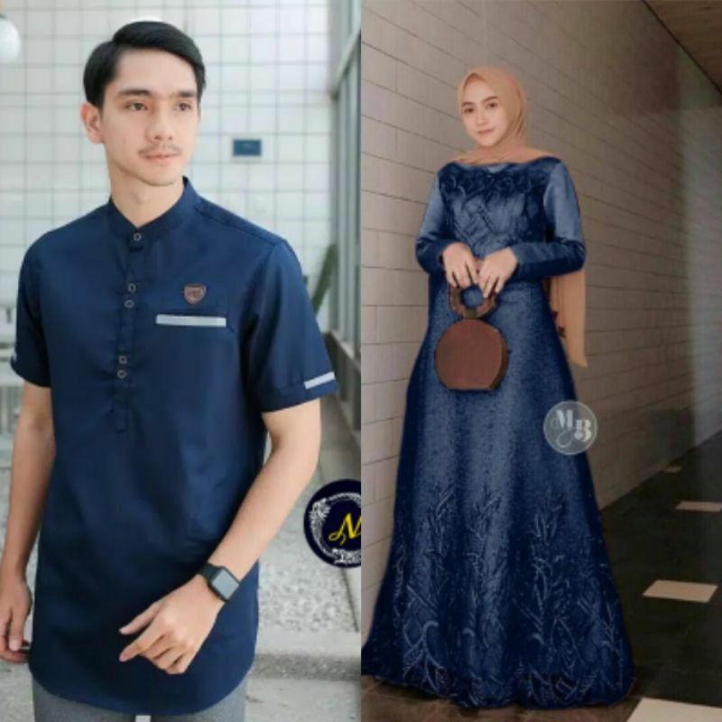 COUPLE GAMIS KOKO LEBARAN RAMADHAN GAUN DRESS SYAR'I WANITA MODERN TERBARU TERLARIS BEST SELLER