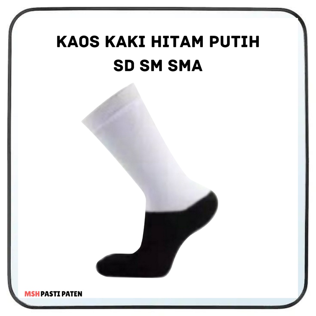 KAOS KAKI SD SMP SMA HITAM PUTIH / Kaos Kaki Anak Sekolah