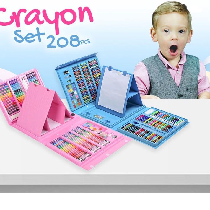 

Hot Sale Crayon Set 208pcs / Krayon Mewarnai Anak 208pcs / Pensil Warna Set 208pcs