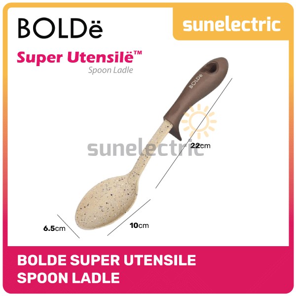 BOLDe Super Utensil Cooking Spoon Ladle / Sendok Masak Nylon Spatula Sutil Sendok Panjang - Beige