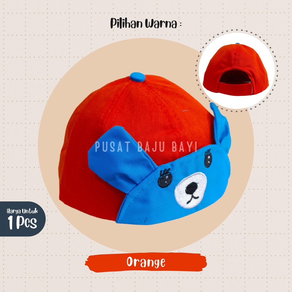 Topi Bayi Baseball Anak 1 sd 3 Tahun Hat Baby BEAR Dua Warna Kualitas Impor