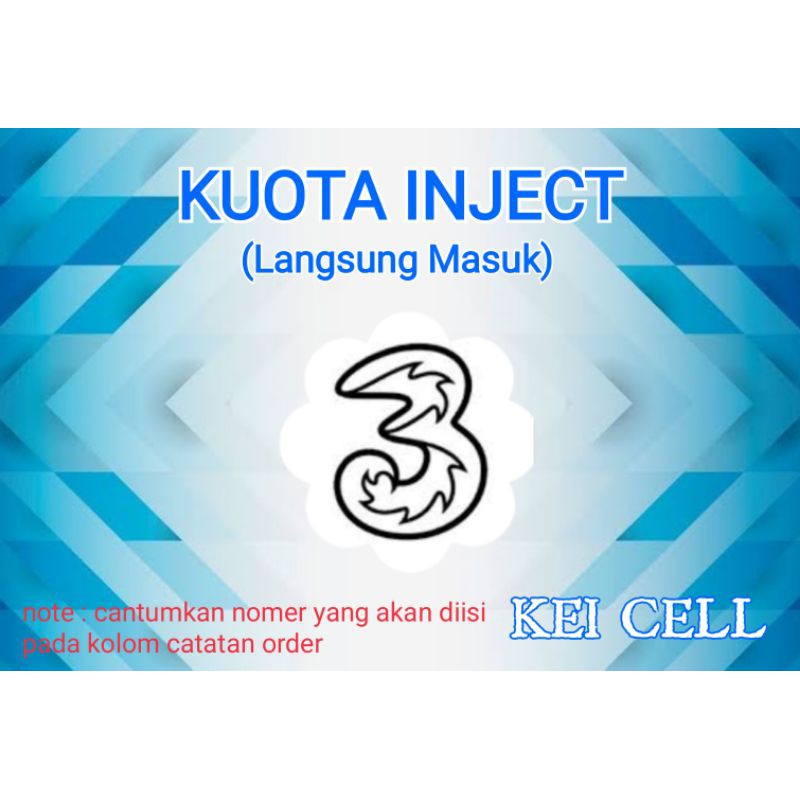 Paket Three Data Tri Kuota Internet 3 Inject Aon 10GB 18GB 22GB Unlimited