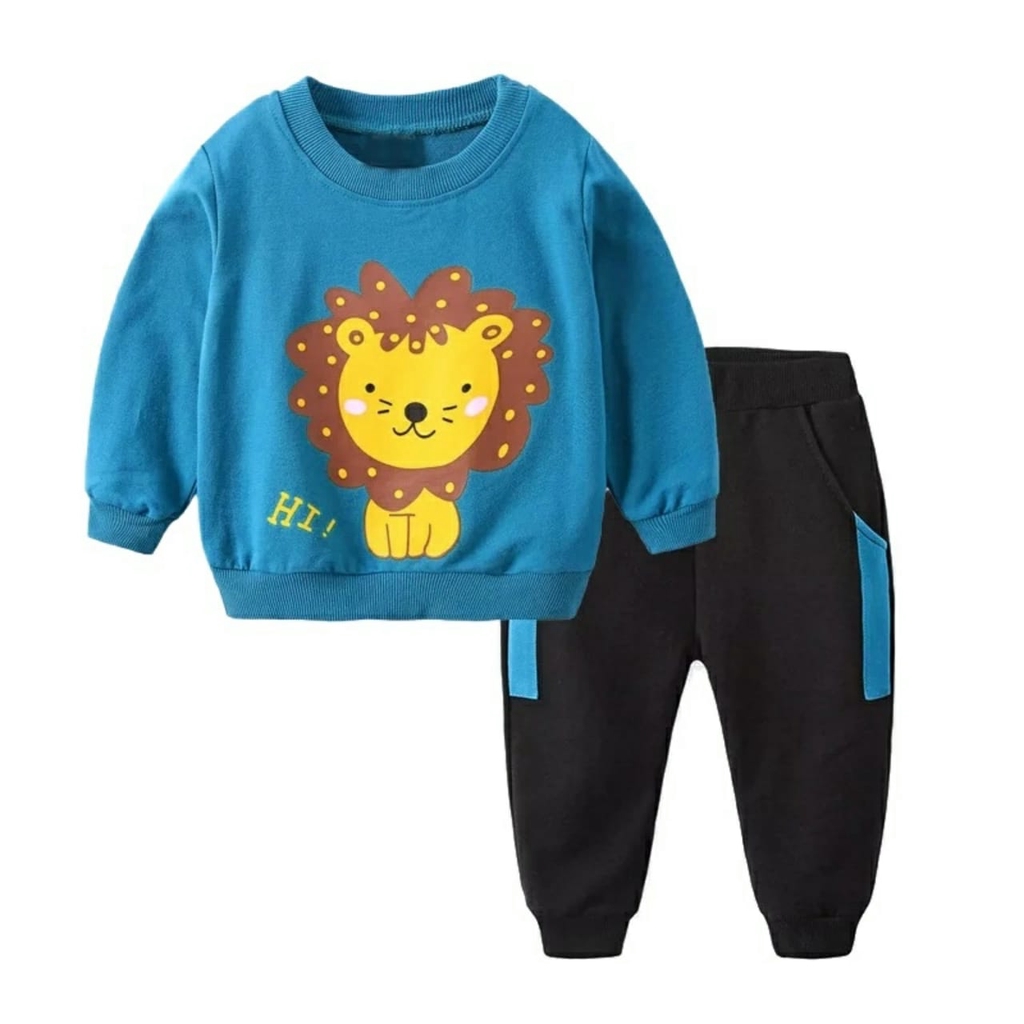 Setelan Singa 1 - 5 Thn MAXKENZO Zilvia Store Baju Anak Sweater BerKualitas-Biru