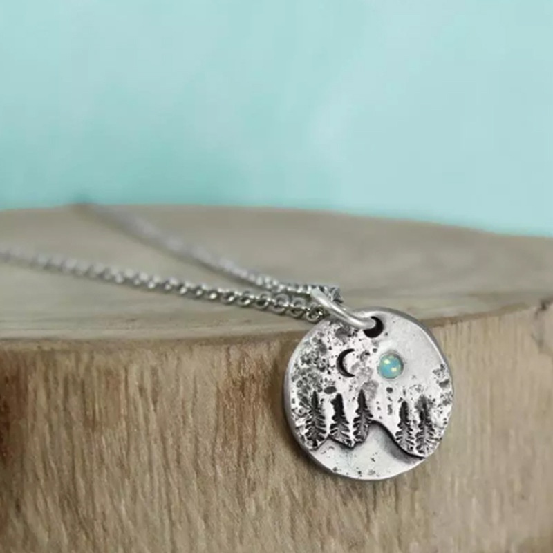 Kalung 925 Silver Desain Bulan Alpine Untuk Wanita