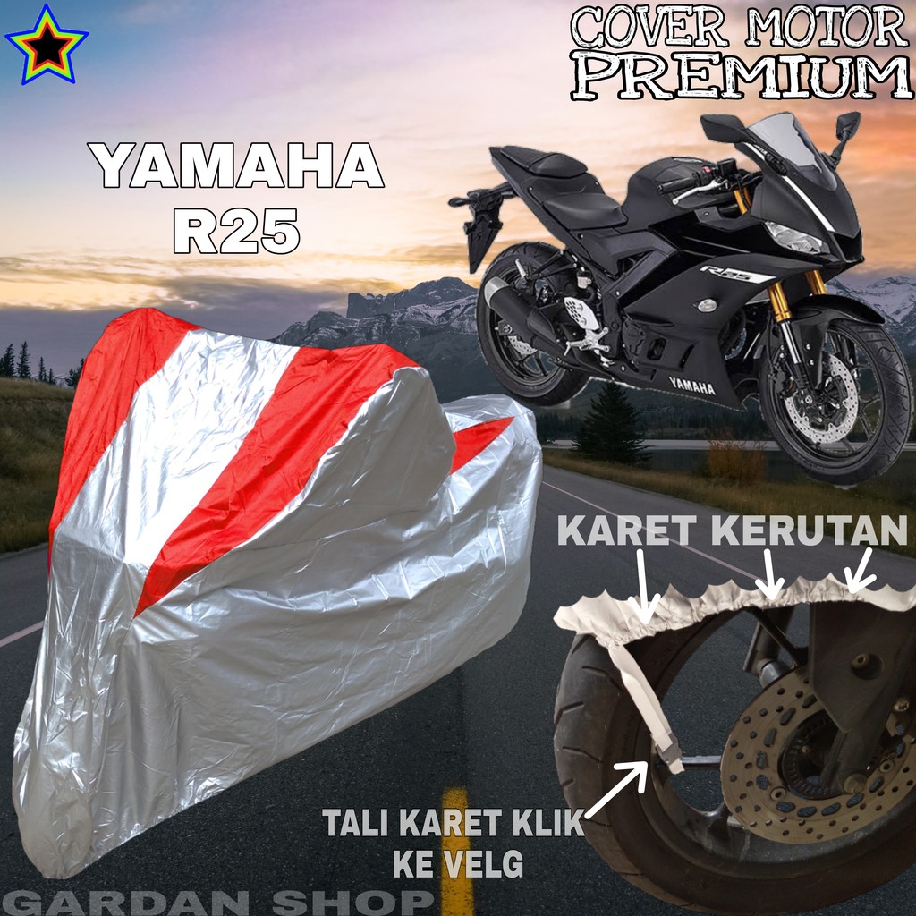 Sarung Motor YAMAHA R25 Silver MERAH Body Cover Penutup Motor Yamaha R25 PREMIUM