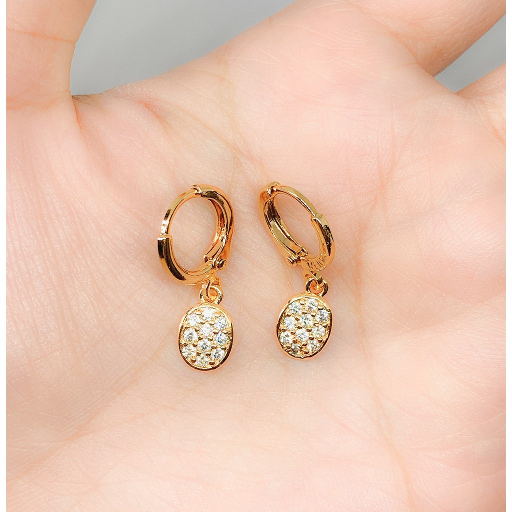 Anting Wanita Circle 2D Zirconia Gold Xuping