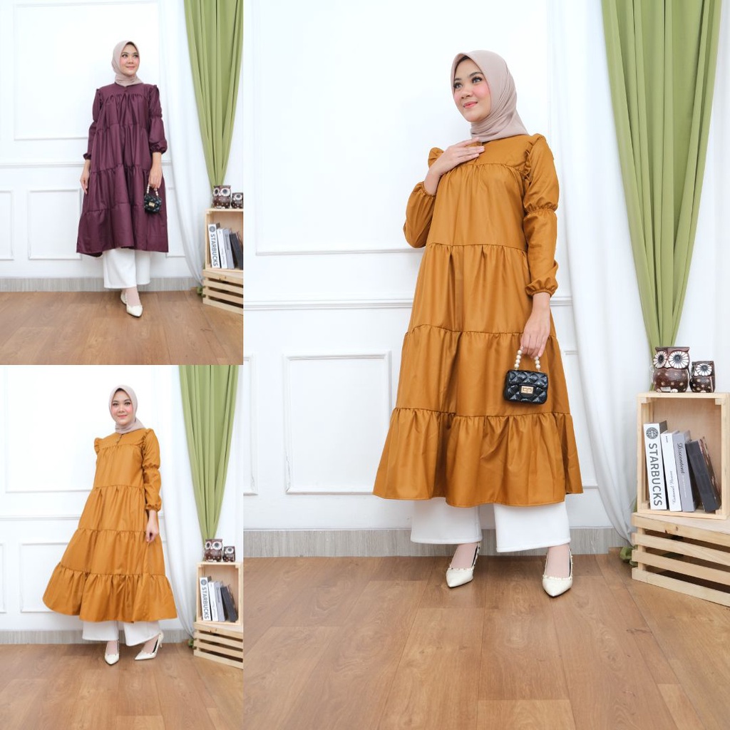 LIVI MIDI DRESS KONDANGAN GAMIS TERBARU REMAJA DEWASA BAJU WANITA HAMIL SOLO