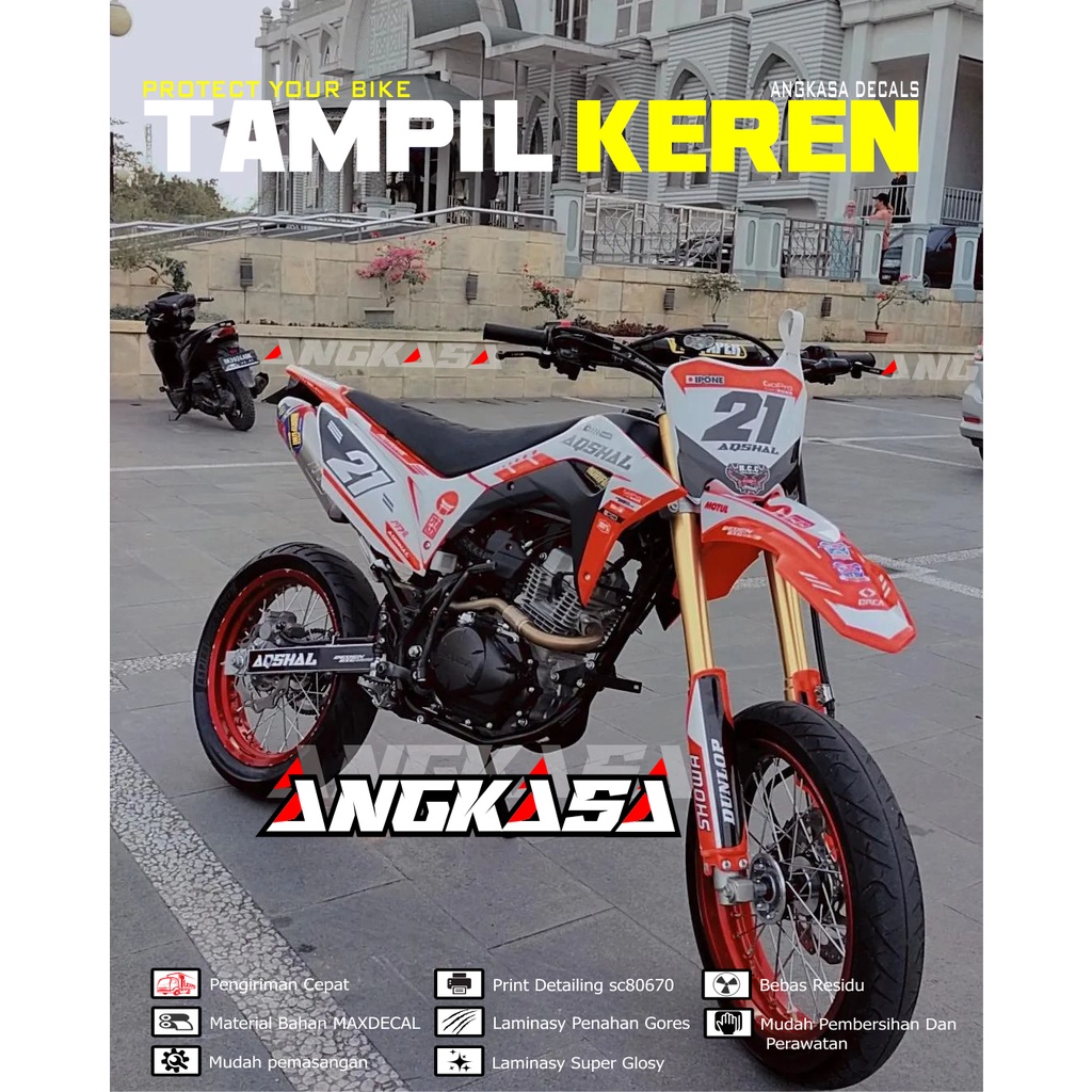 HOTS//DECAL STIKER BUAT MOTOR CRF150L bisa ubah nomor/nama