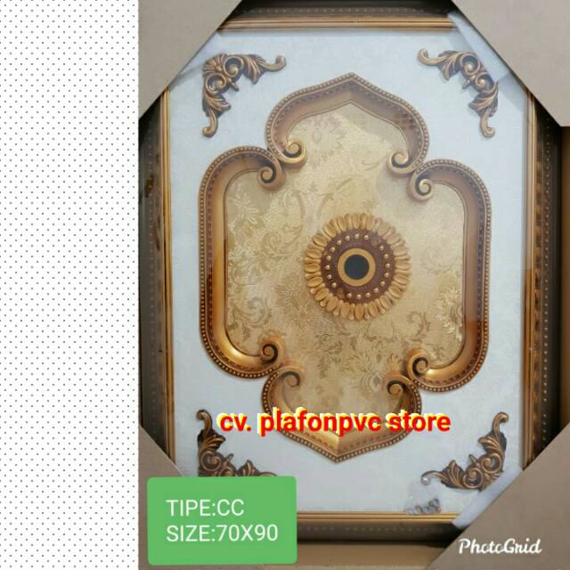 Ornamen plafon pvc 70x90  gypsum grc / hiasan lampu