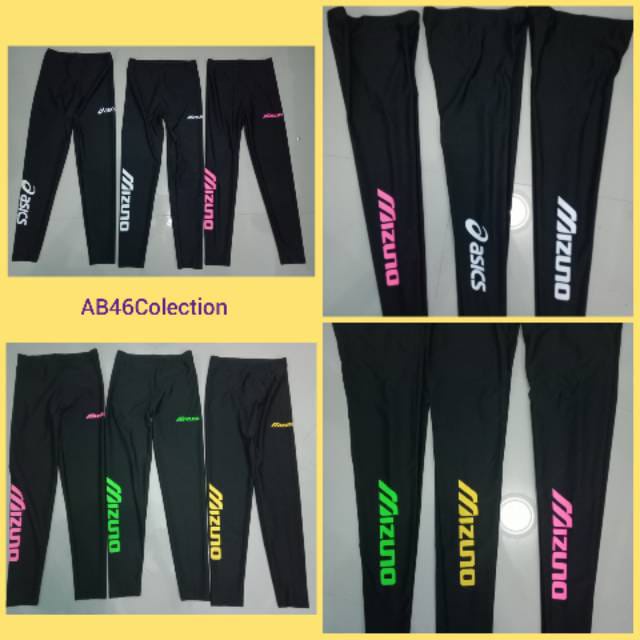 Celana Manset Mizuno Panjang Unisex / Celana Baselayer Pria Gym Fitness / Celana Olahraga Pria / Lejing Pria Mizuno / Celana Leging Wanita Sport