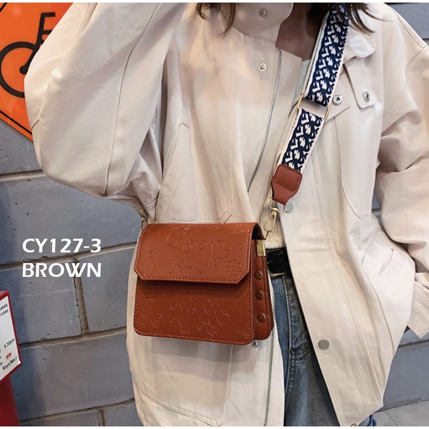 TAS wanita terbaru 2020, model niche prancis fashion shoulder bag CY127 ZIOSCARF