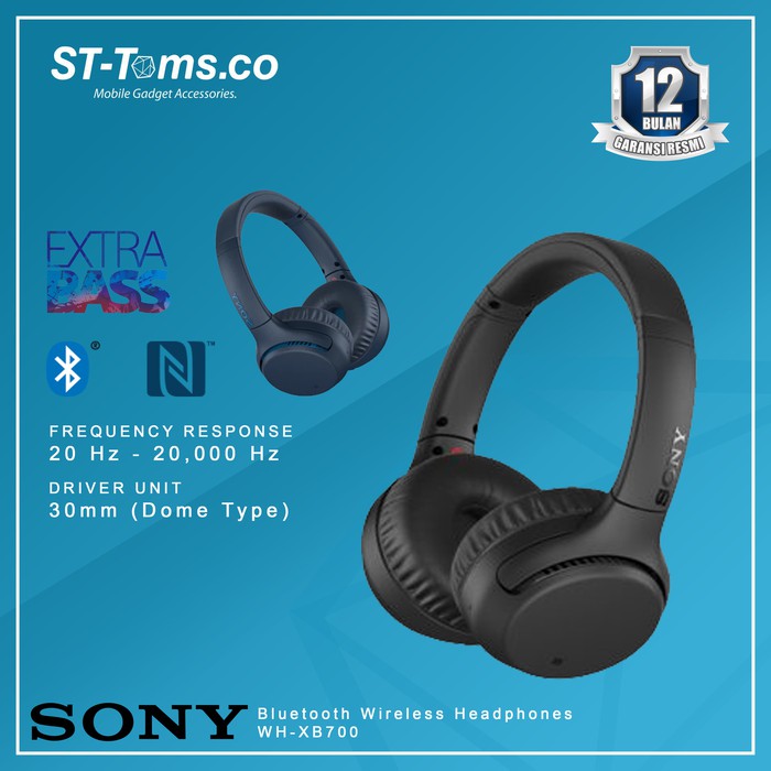 Sony WH-XB700 / WH-XB 700 Extra Bass Wireless Headphone - Hitam
